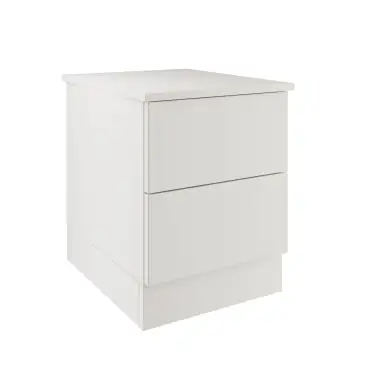 Click Here To Enlarge This Photo Of Classic / Shaker White 2-Drawer Bedside Chest - BEDWS1516C