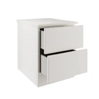 Click Here To Enlarge This Photo Of Classic / Shaker White 2-Drawer Bedside Chest - BEDWS1516C