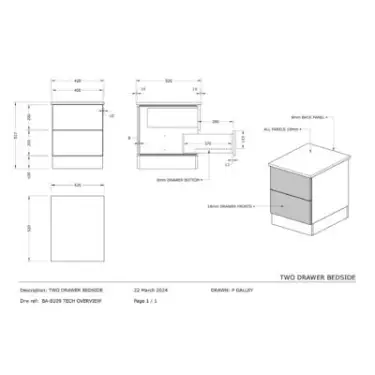 Click Here To Enlarge This Photo Of Classic / Shaker White 2-Drawer Bedside Chest - BEDWS1516C