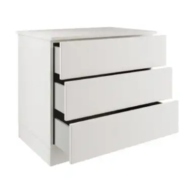 Click Here To Enlarge This Photo Of Classic / Shaker White 3-Drawer Double Chest - BEDWS1514C