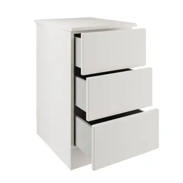 Click Here To Enlarge This Photo Of Classic / Shaker White 3-Drawer Single Chest - BEDWS1515C
