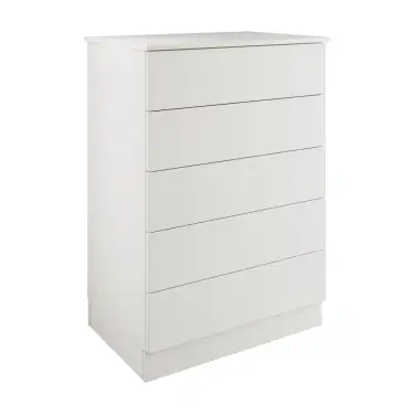 Click Here To Enlarge This Photo Of Classic / Shaker White 5-Drawer Tallboy Chest - BEDWS1513C