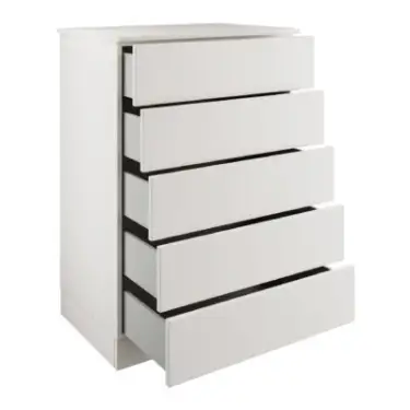 Click Here To Enlarge This Photo Of Classic / Shaker White 5-Drawer Tallboy Chest - BEDWS1513C