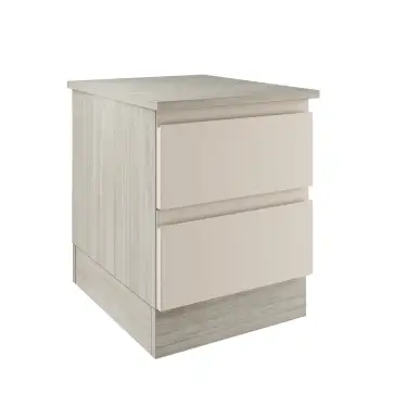 Click Here To Enlarge This Photo Of J-Pull Handleless Cashmere 2-Drawer Bedside Chest - BEDUJ0616C