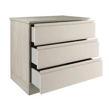 Click Here To Enlarge This Photo Of J-Pull Handleless Cashmere 3-Drawer Double Chest - BEDUJ0614C