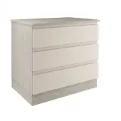 J-Pull Handleless Cashmere 3-Drawer Double Chest - BEDUJ0614C
