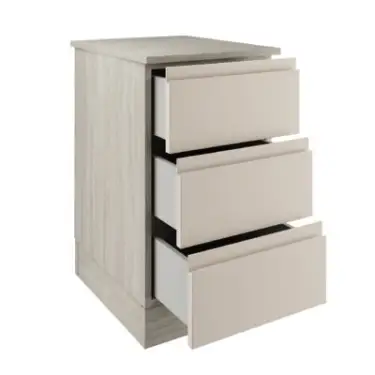 Click Here To Enlarge This Photo Of J-Pull Handleless Cashmere 3-Drawer Single Chest - BEDUJ0615C