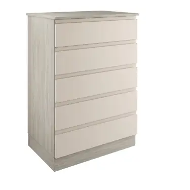 Click Here To Enlarge This Photo Of J-Pull Handleless Cashmere 5-Drawer Tallboy Chest - BEDUJ0613C
