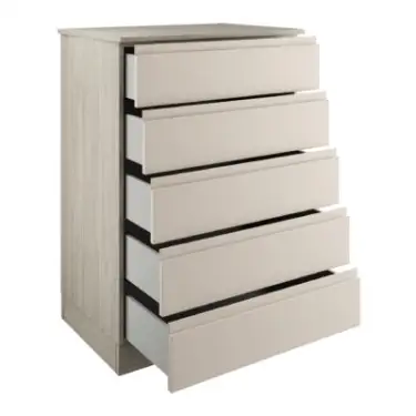Click Here To Enlarge This Photo Of J-Pull Handleless Cashmere 5-Drawer Tallboy Chest - BEDUJ0613C