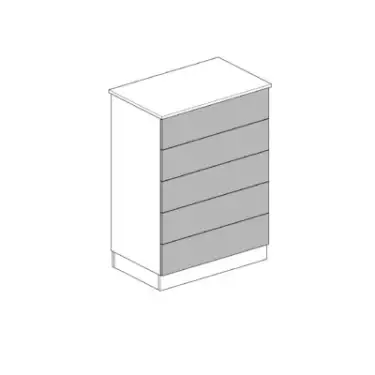 Click Here To Enlarge This Photo Of J-Pull Handleless Cashmere 5-Drawer Tallboy Chest - BEDUJ0613C