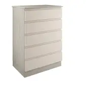 J-Pull Handleless Cashmere 5-Drawer Tallboy Chest - BEDUJ0613C