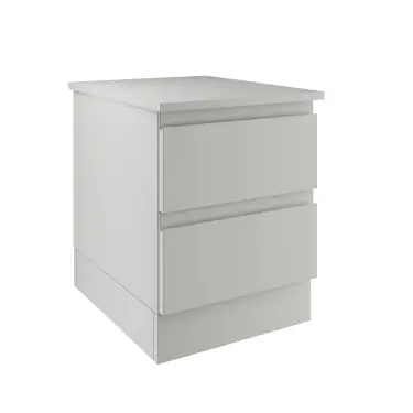 Click Here To Enlarge This Photo Of J-Pull Handleless Light Grey 2-Drawer Bedside Chest - BEDGJ0716C