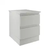 J-Pull Handleless Light Grey 2-Drawer Bedside Chest - BEDGJ0716C