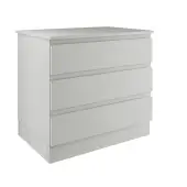 J-Pull Handleless Light Grey 3-Drawer Double Chest - BEDGJ0714C