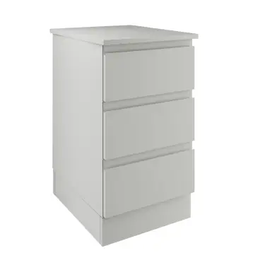 Click Here To Enlarge This Photo Of J-Pull Handleless Light Grey 3-Drawer Single Chest - BEDGJ0715C