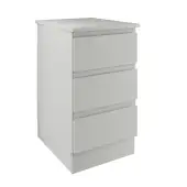 J-Pull Handleless Light Grey 3-Drawer Single Chest - BEDGJ0715C