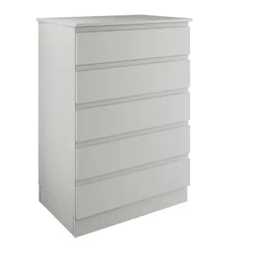 Click Here To Enlarge This Photo Of J-Pull Handleless Light Grey 5-Drawer Tallboy Chest - BEDGJ0713C