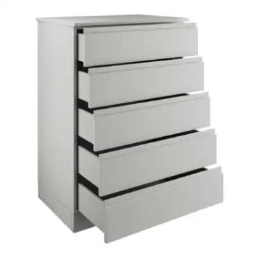 Click Here To Enlarge This Photo Of J-Pull Handleless Light Grey 5-Drawer Tallboy Chest - BEDGJ0713C