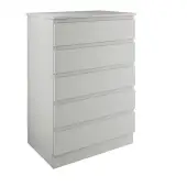 J-Pull Handleless Light Grey 5-Drawer Tallboy Chest - BEDGJ0713C