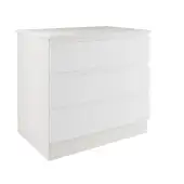 J-Pull Handleless White 3-Drawer Double Chest - BEDWJ0514C
