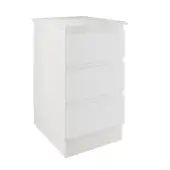 J-Pull Handleless White 3-Drawer Single Chest - BEDWJ0515C