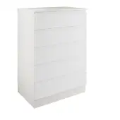 J-Pull Handleless White 5-Drawer Tallboy Chest - BEDWJ0513C