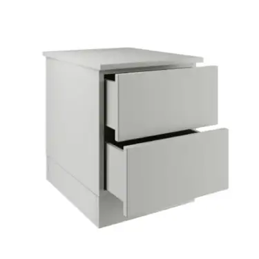 Click Here To Enlarge This Photo Of Slab Light Grey 2-Drawer Bedside Chest - BEDGM1216C
