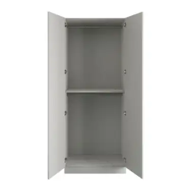 Click Here To Enlarge This Photo Of Classic Square Panel Light Grey Double Wardrobe with Double Rail - BEDGH1609D