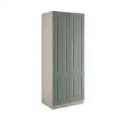 Classic Square Panel Sage Green Double Wardrobe with Double Rail - BEDUH1109D
