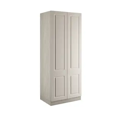 Click Here To Enlarge This Photo Of Classic Square Panel Taupe Grey Double Wardrobe with Single Rail - BEDUH2108D