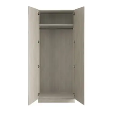 Click Here To Enlarge This Photo Of Classic Square Panel Taupe Grey Double Wardrobe with Single Rail - BEDUH2108D