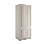 Classic Square Panel Taupe Grey Double Wardrobe with Single Rail - BEDUH2108D