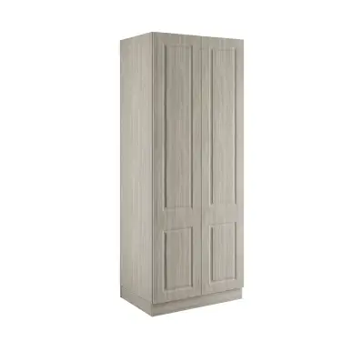 Click Here To Enlarge This Photo Of Classic Square Panel Urban Oak Double Wardrobe with Double Rail - BEDUH2209D