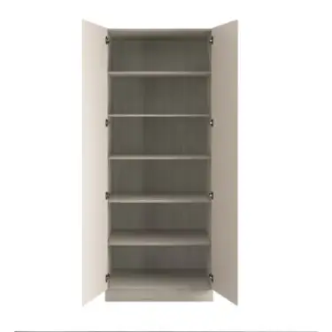 Click Here To Enlarge This Photo Of J-Pull Handleless Cashmere Double Wardrobe with Shelves - BEDUJ0607D