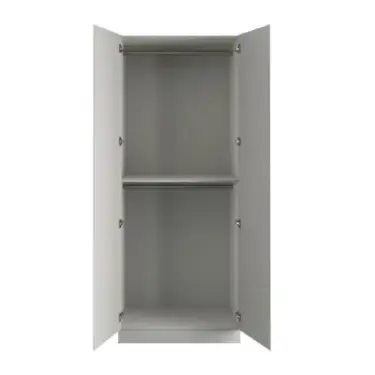 Click Here To Enlarge This Photo Of J-Pull Handleless Light Grey Double Wardrobe with Double Rail - BEDGJ0709D