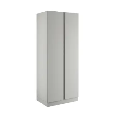 Click Here To Enlarge This Photo Of J-Pull Handleless Light Grey Double Wardrobe with Single Rail & Shelves - BEDGJ0711D