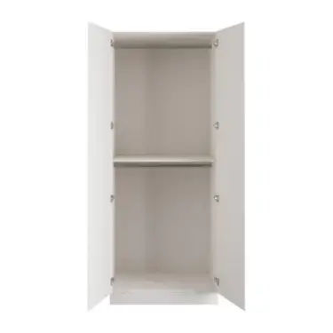 Click Here To Enlarge This Photo Of J-Pull Handleless White Double Wardrobe with Double Rail - BEDWJ0509D