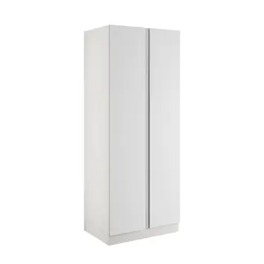Click Here To Enlarge This Photo Of J-Pull Handleless White Double Wardrobe with Shelves - BEDWJ0507D