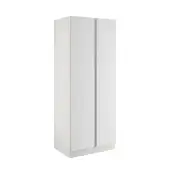 J-Pull Handleless White Double Wardrobe with Shelves - BEDWJ0507D