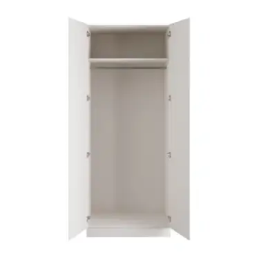 Click Here To Enlarge This Photo Of J-Pull Handleless White Double Wardrobe with Single Rail - BEDWJ0508D