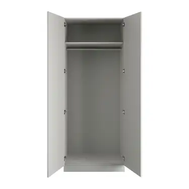 Click Here To Enlarge This Photo Of Shaker Light Grey Double Wardrobe with Single Rail - BEDGP1608D