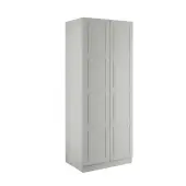 Shaker Light Grey Double Wardrobe with Single Rail & Shelves - BEDGP1611D