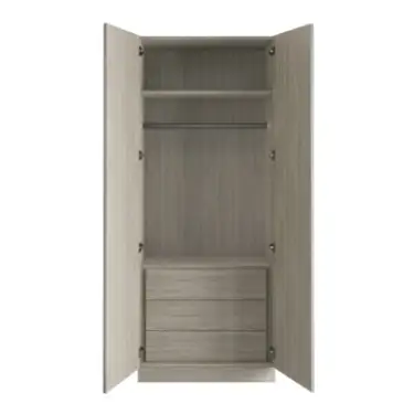 Click Here To Enlarge This Photo Of Shaker Sage Green Double Wardrobe with Single Rail & Internal Drawers - BEDUP1110D
