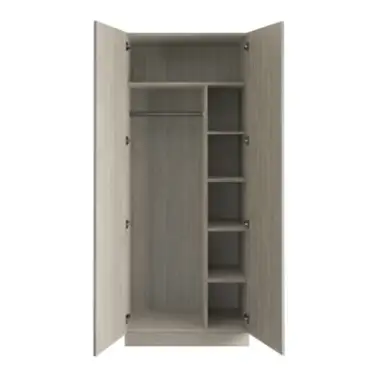 Click Here To Enlarge This Photo Of Shaker Sage Green Double Wardrobe with Single Rail & Shelves - BEDUP1111D