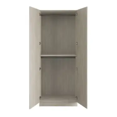 Click Here To Enlarge This Photo Of Shaker Taupe Grey Double Wardrobe with Double Rail - BEDUP2109D