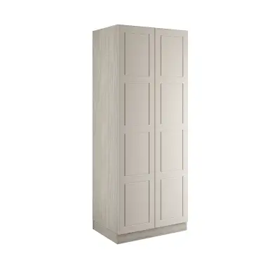 Click Here To Enlarge This Photo Of Shaker Taupe Grey Double Wardrobe with Single Rail & Shelves - BEDUP2111D