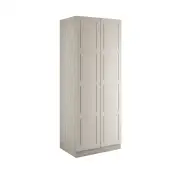 Shaker Taupe Grey Double Wardrobe with Single Rail & Shelves - BEDUP2111D
