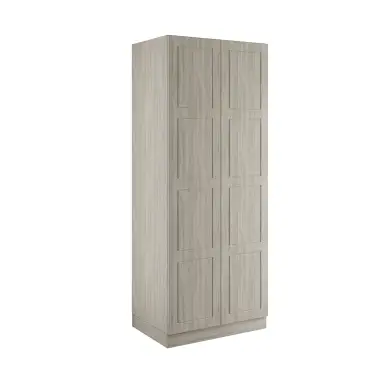 Click Here To Enlarge This Photo Of Shaker Urban Oak Double Wardrobe with Shelves - BEDUP2207D