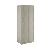 Shaker Urban Oak Double Wardrobe with Single Rail & Internal Drawers - BEDUP2210D