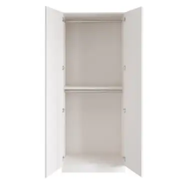 Click Here To Enlarge This Photo Of Shaker White Double Wardrobe with Double Rail - BEDWP1509D